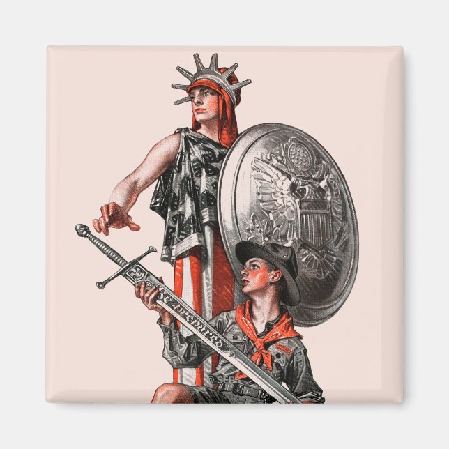 Imán Boy Scout y Liberty (Frente)