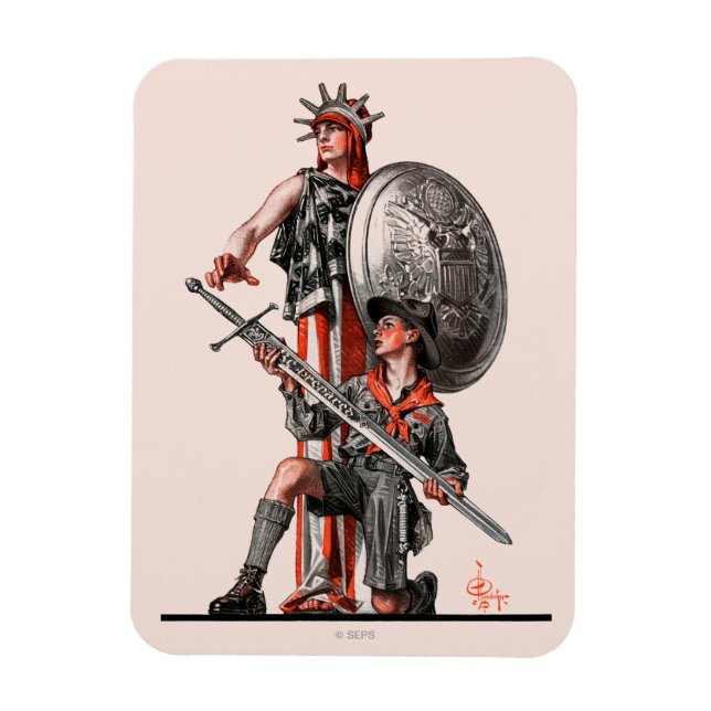 Imán Boy Scout y Liberty (Vertical)