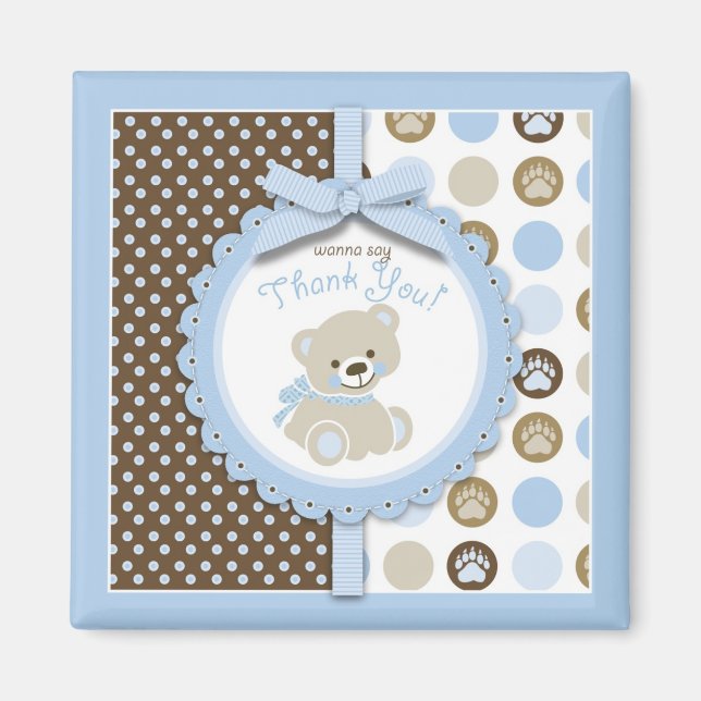 Imán Boy Teddy Bear Gracias Magnet (Frente)