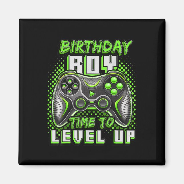 Imán Boy Time To Level Up Video Game Birday Party Boy (Frente)