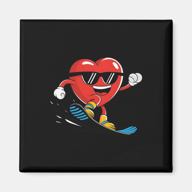 Imán Boys Día de San Valentín de Snowboard (Frente)