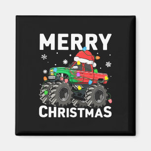 Imán Boys Feliz Navidad Monstruo Camión Santa Hat Toddl