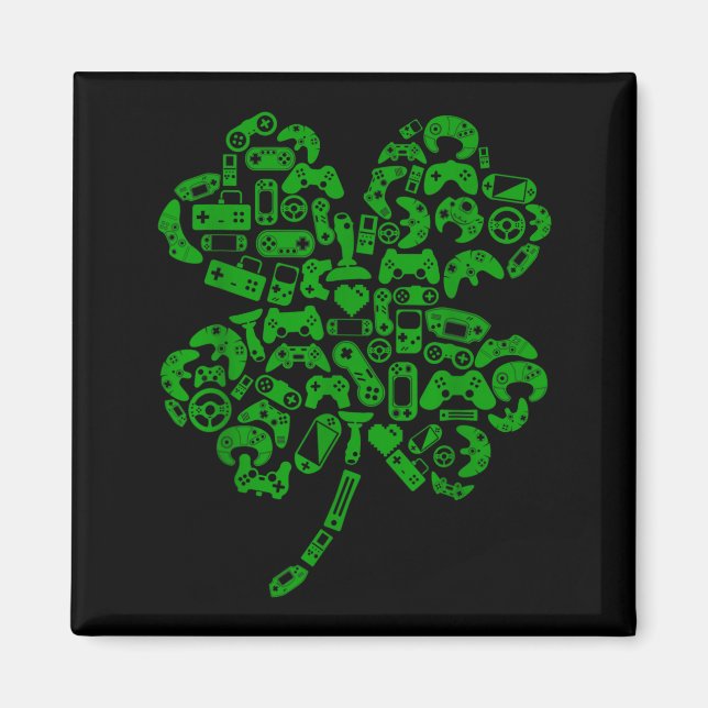 Imán Boys Gamer Game Shamrock St Patricks Day Irish Men (Frente)