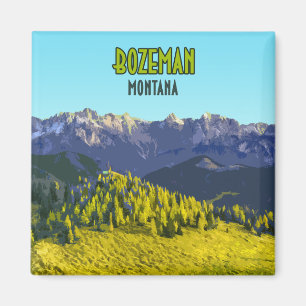 Imán Bozeman Montana Mountains Vintage