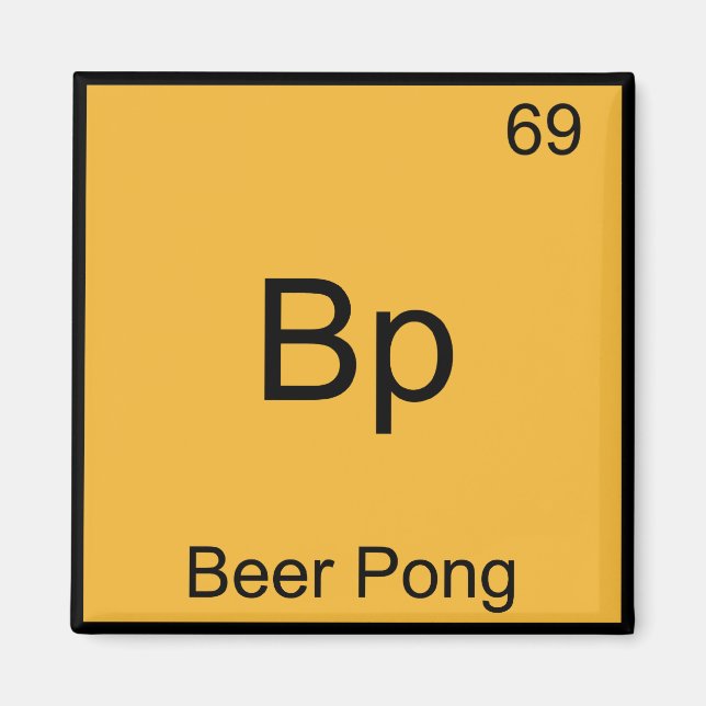 Imán Bp - Beer Pong Divertido Elemento Químico Símbolo  (Frente)