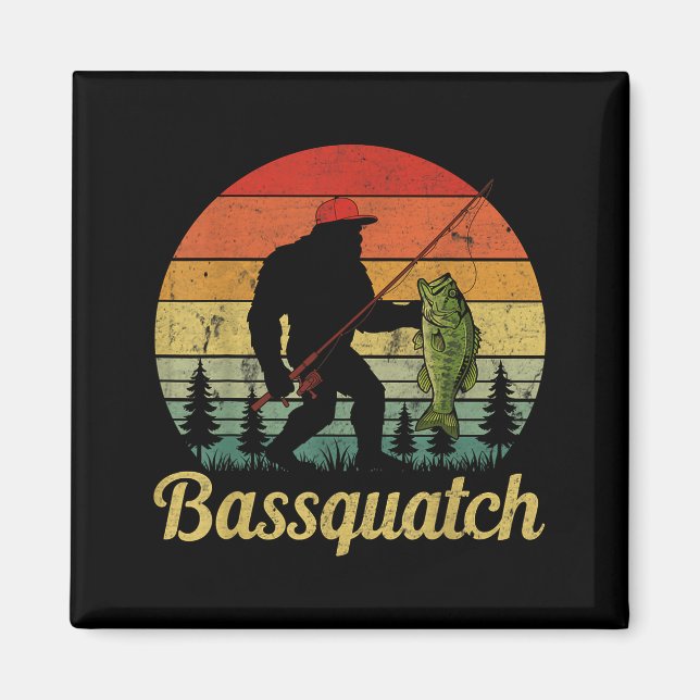 Imán Bquatch B Fishing Humor Bigfoot Ufo Sasquatch  (Frente)