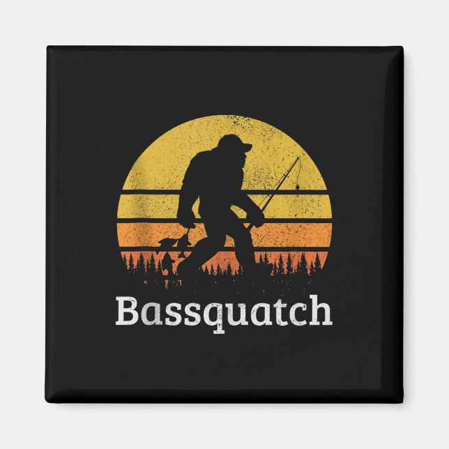 Imán Bquatch Divertido B Pesca Sasquatch Pie Grande Vin (Frente)