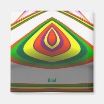 BRAD ~ SQUARE OJO 3D Diseño fractal Verde Amarillo