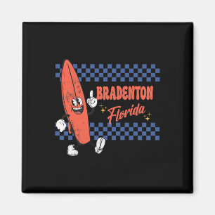 Imán Bradenton Florida Retro Surfista Playa Vintage Par