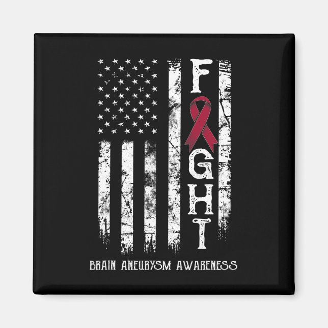 Imán Brain Aneurysm Warrior Us Flag  (Frente)