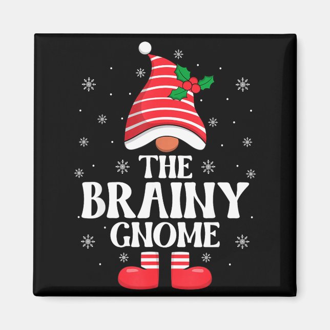 Imán Brainy Gnome Christmas Family Matching Group Funny (Frente)