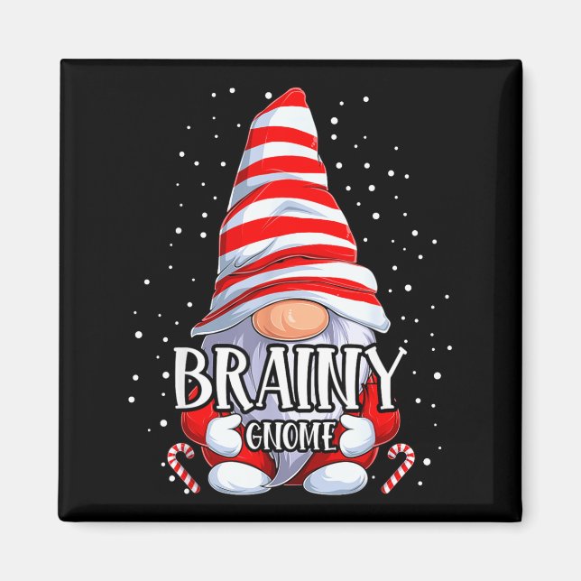 Imán Brainy Gnome Christmas Pajamas Matching Family Gro (Frente)