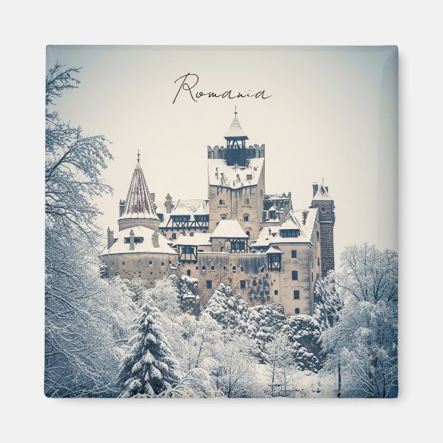 Imán Bran Castle Romania Winter (Frente)