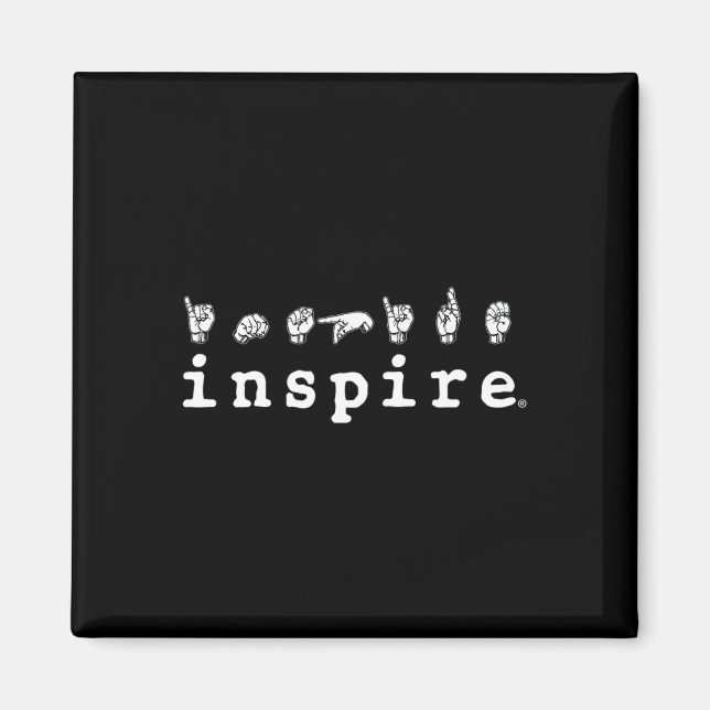 Imán Brand Asl American Rótulo Language Deaf Awareness (Frente)