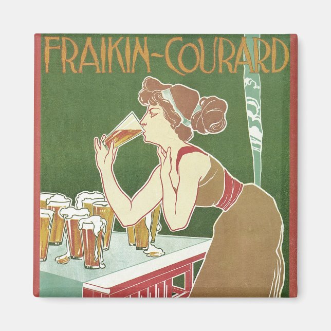Imán Brasserie de estilo Art Nouveau de época Fraikin-C (Frente)