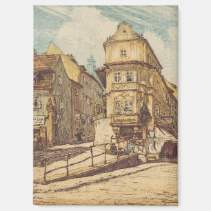 Imán Bratislava de Richard Lux Siglo Grabado Coloreado