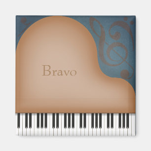 Imán "Bravo" Gran Piano Marrón Personalizable Cute Músi