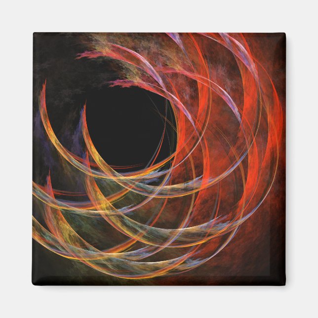 Imán Breaking the Circle Abstract Art Square Magnet (Frente)
