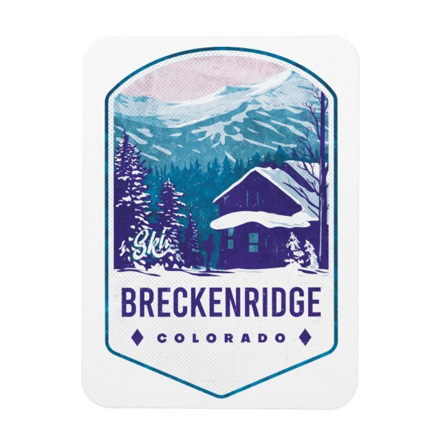 Imán Breckenridge Colorado Ski Badge (Vertical)