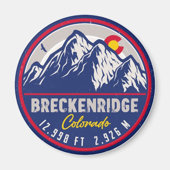 Imán Breckenridge Colorado Ski Sening Mountain Souvenir (Frente)