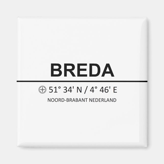 Imán Breda Coordinaten - Breda Coordinates (Frente)