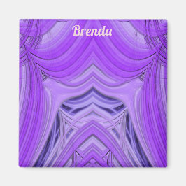 Imán BRENDA ~ 3D Diseño fractal azul morado