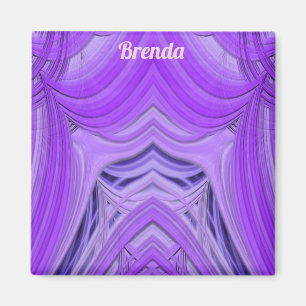 Imán BRENDA ~ 3D Diseño fractal azul morado