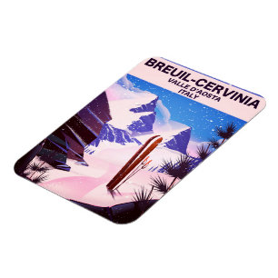 Imán Breuil-Cervinia, d'Aosta de Valle, Italia, poster