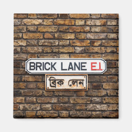 Imán Brick Lane E1 Fridge Magnet Square