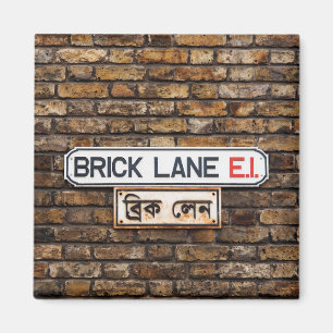 Imán Brick Lane E1 Fridge Magnet Square