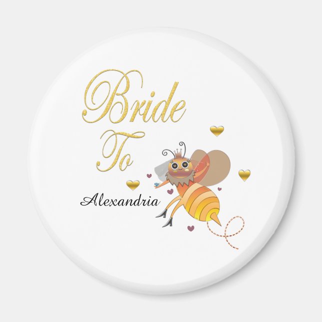 Imán Brida A Bee Bridal Personaliza Magnet (Frente)