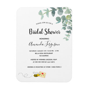 Imán Bridal Shower eucalipto abeja de burbujas verde