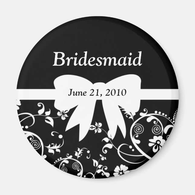 Imán Bridal Swirls Bridal Party White (Frente)