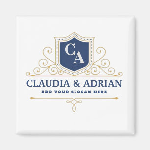Imán Bride And Groom Monogram Names Elegant Weeding