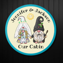 Imán Bride & Groom Gnome Couple Cruise Door Marker