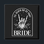 Imán Bride Groom Skeleton Rock Hand Boda Hal<br><div class="desc">Novia Groom Skeleton Rock Parejas Boda Halloween</div>