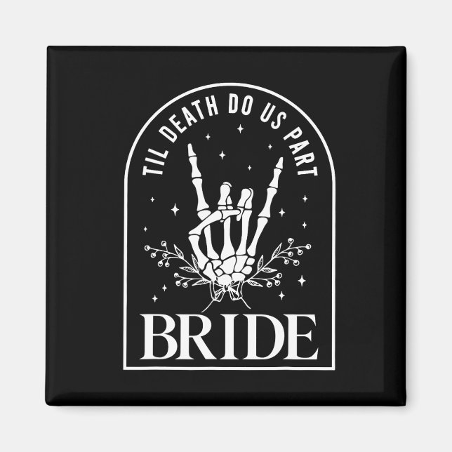 Imán Bride Groom Skeleton Rock Hand Boda Hal (Frente)