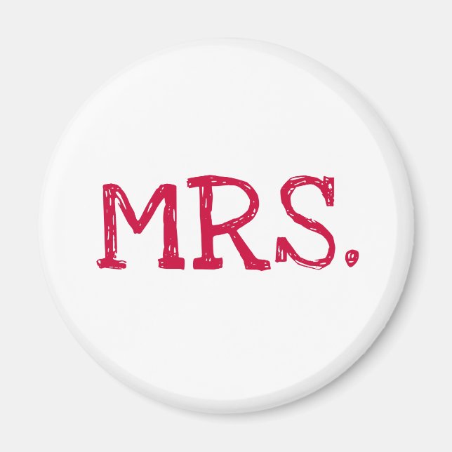 Imán Bride Red Text Mrs. (Frente)