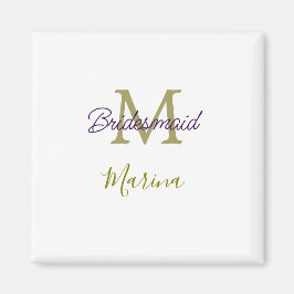 Imán Bride tribe monogram bridal shower simple golden p