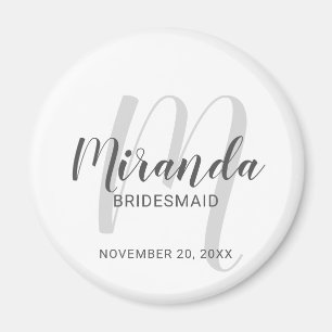 Imán Bridesmaid personalizada de escritura moderna