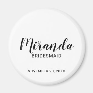 Imán Bridesmaid personalizada de escritura moderna