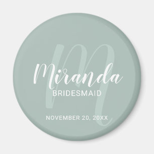 Imán Bridesmaid personalizada de escritura moderna