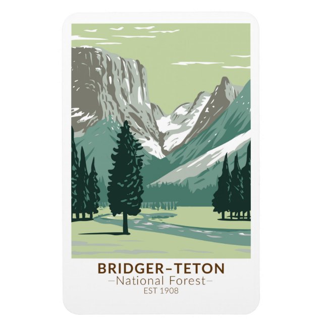 Imán Bridger Teton Bosque Nacional Río Verde Superior (Vertical)