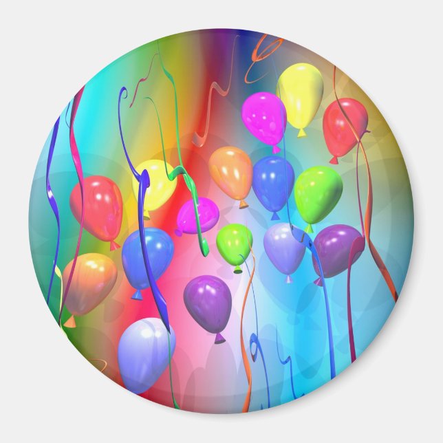 Imán Bright Birthday Balloons (Frente)