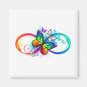 Imán Bright infinity with rainbow butterfly