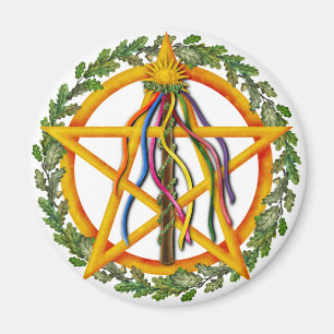 Imán Bright Maypole Beltane Sun Pentacle Pagan Holiday