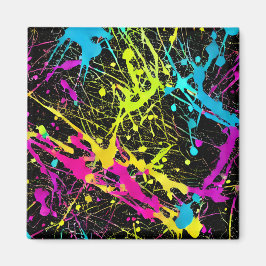Imán Bright Neon Paint Splatter