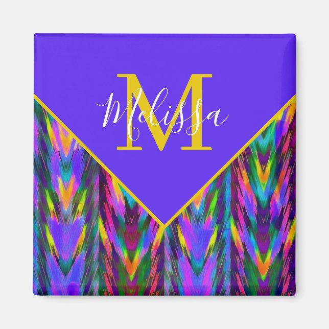 Imán Brillante chevron tribal personalizado (Frente)