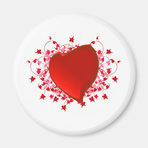 Imán Brillante Corazón Rojo