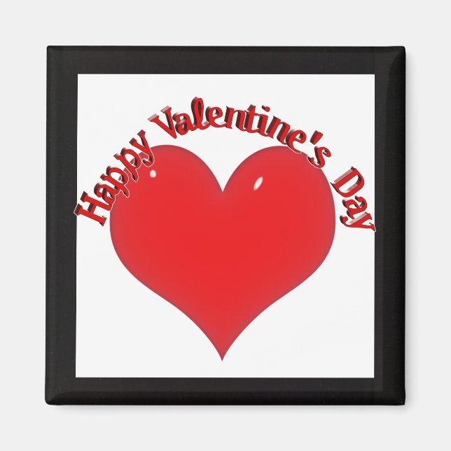 Imán Brillante Corazón Rojo Valentine (Frente)